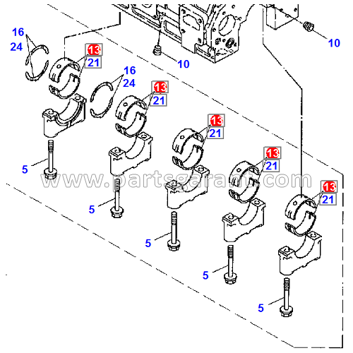 Komatsu WB93R2 main bearings