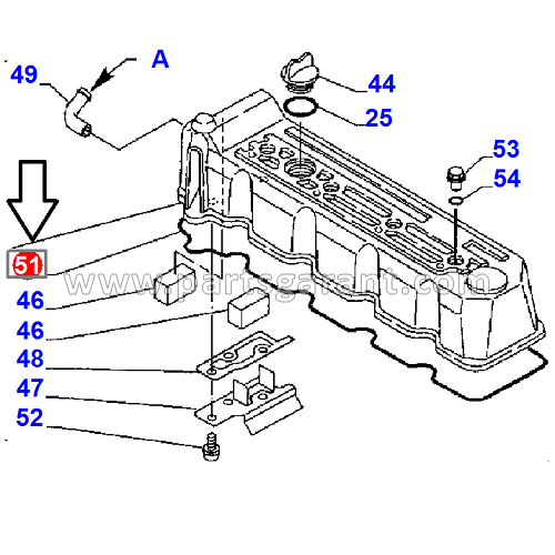 Valve cover gasket Komatsu WB93R2