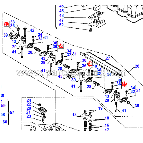 Exhaust rocker arm Komatsu WB93R2