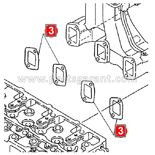 Exhaust manifold gasket Komatsu WB93R2