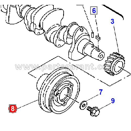 Camshaft pulley Komatsu WB93R2