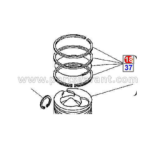 Komatsu WB93R2 piston ring set