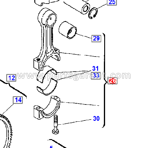 Connecting rod assembly Komatsu WB93R2