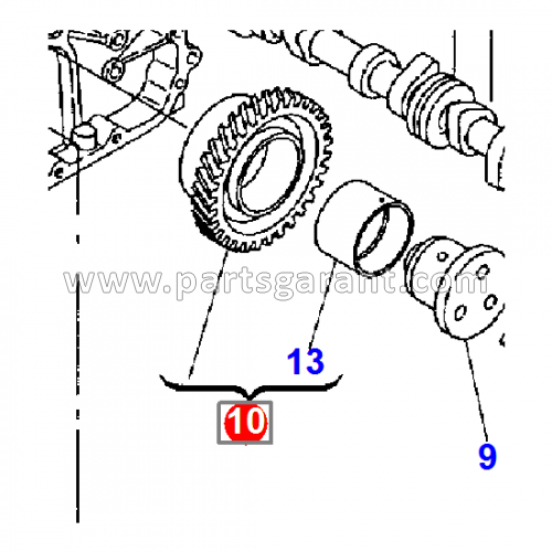 Komatsu WB93R2 timing idler gear