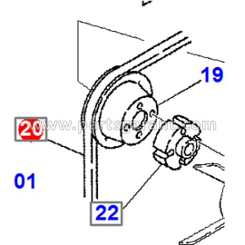 Fan belt Komatsu WB93R2