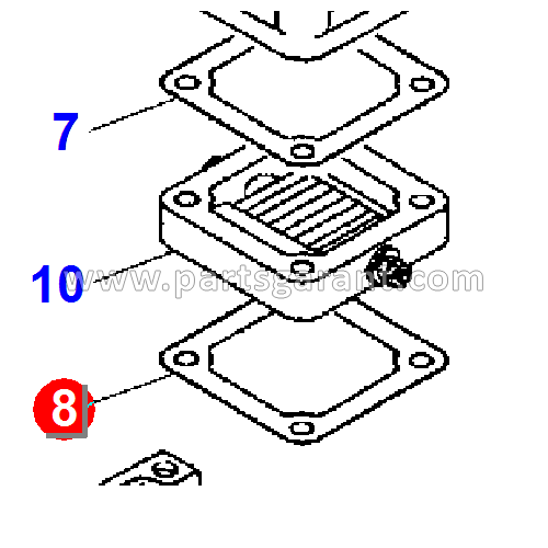 Intake manifold pipe gasket, lower Komatsu WB93R2