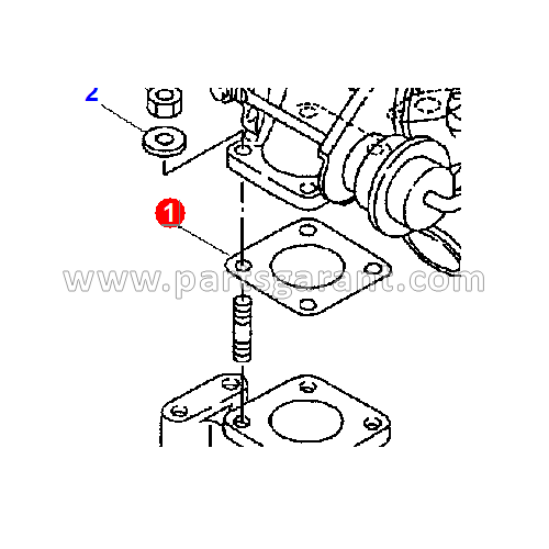 Turbine gasket to exhaust manifold Komatsu WB93R2