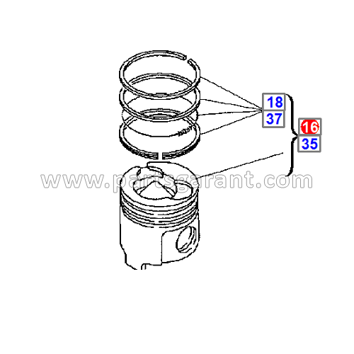 Piston assembly Komatsu WB93R2