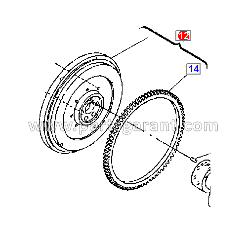 Flywheel assembly Komatsu WB93R2