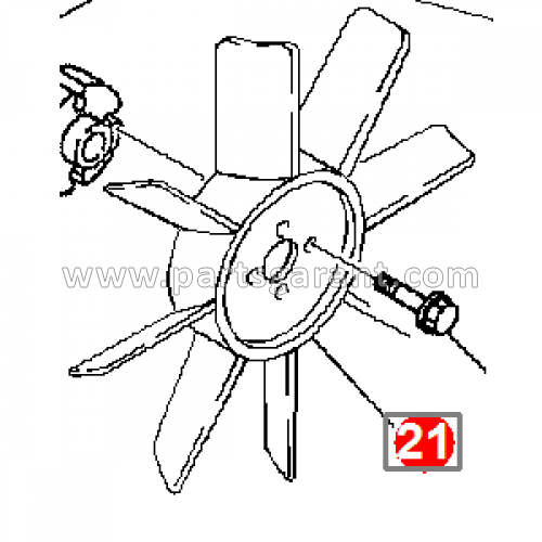 Fan impeller Komatsu WB93R2