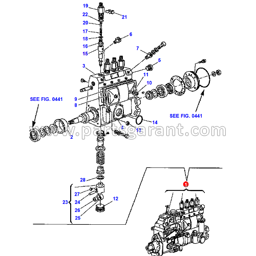 Komatsu WB93R2 high pressure fuel pump