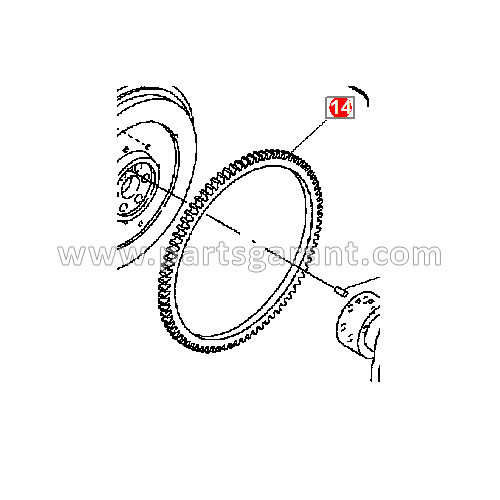 Flywheel crown Komatsu WB93R2