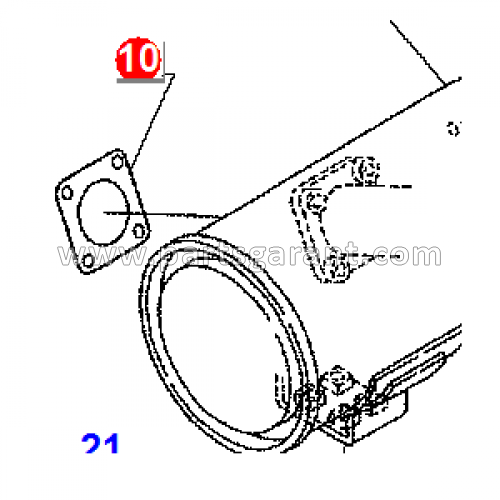 Muffler gasket Komatsu WB93R2