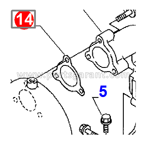 Komatsu WB93R2 muffler pipe gasket