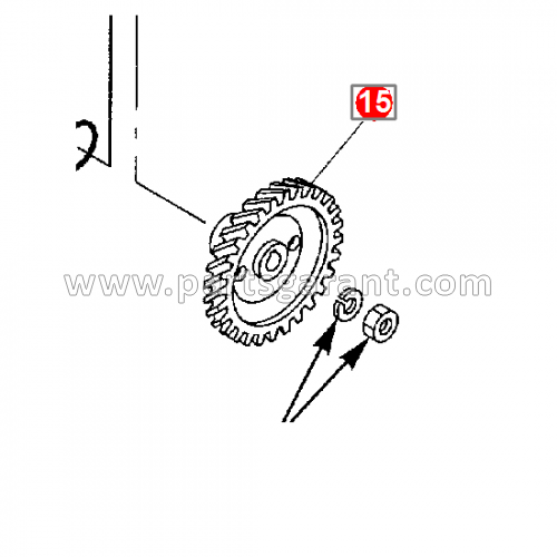 Komatsu WB93R2 fuel injection pump gear