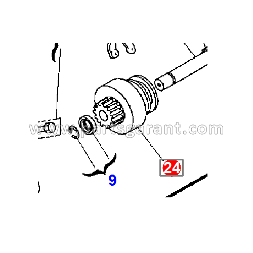 Bendix starter Komatsu WB93R2