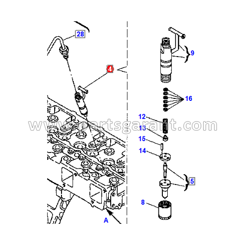 Fuel injector Komatsu WB93R2