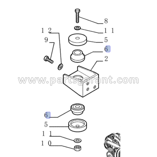 Front engine mount New Holland E215