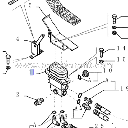 New Holland E215 pedal valve